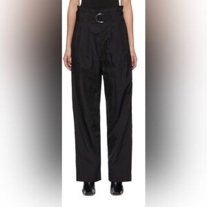GANNI Black Paperbag Belted Trousers